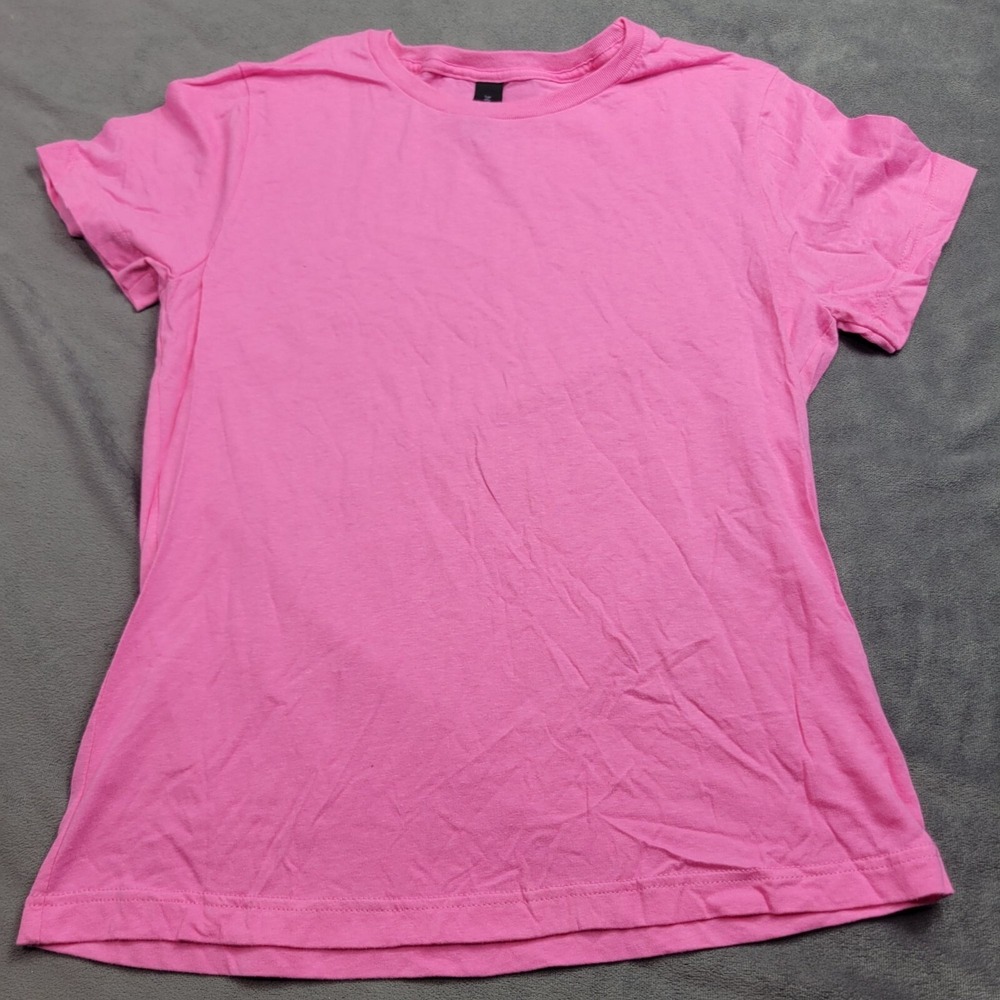 Gildan Softstyle Pink Crewneck T-Shirt Womens M 100% Cotton Short Sleeve Casual